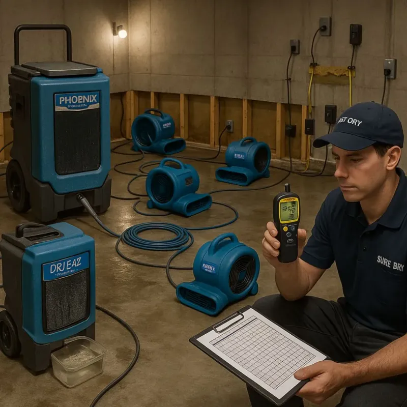 Structural Drying and Dehumidification process in Creve Coeur, MO